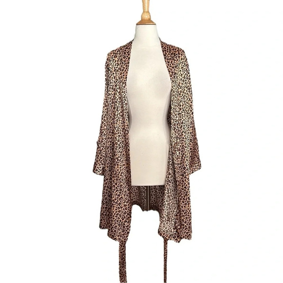 MORGAN TAYLOR Intimates Silky Animal Print Wrap Robe Layer Topper Jacket Size XL - Picture 11 of 16
